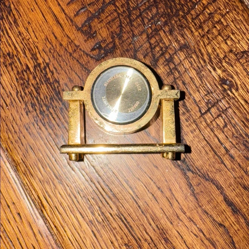 Geneva Gold Tone  Mantel Mini Clock